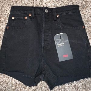 Brand New Black Levi Rib Cage Shorts